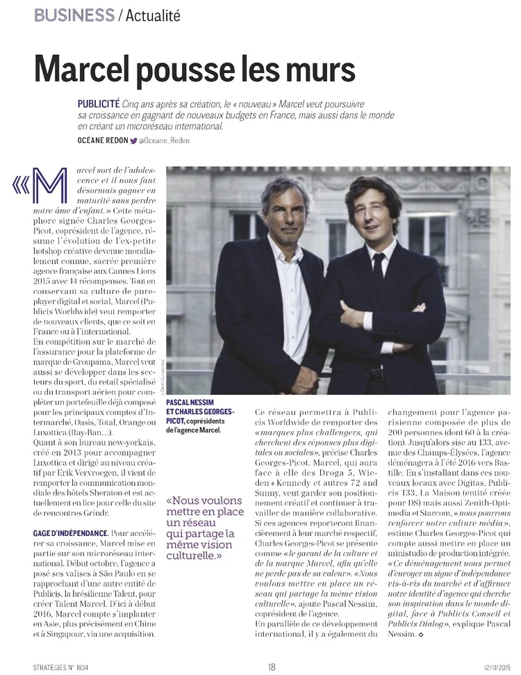 Stratégies N° 12_11_15 5 - Marcel 5 Ans Ch&P